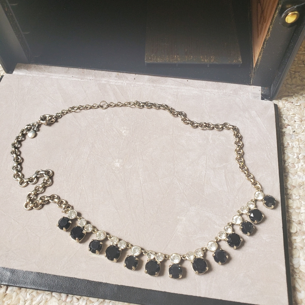 Black, Crystal & Gold JCrew Necklace